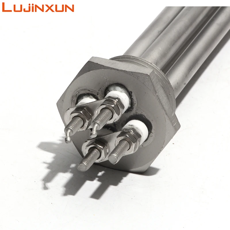 Lujinxun 300W/600W DN25/1inch Heating Element For Solar Water Heater DC12V/24V/48V Tubular Heaters All 304SS 200mm Length