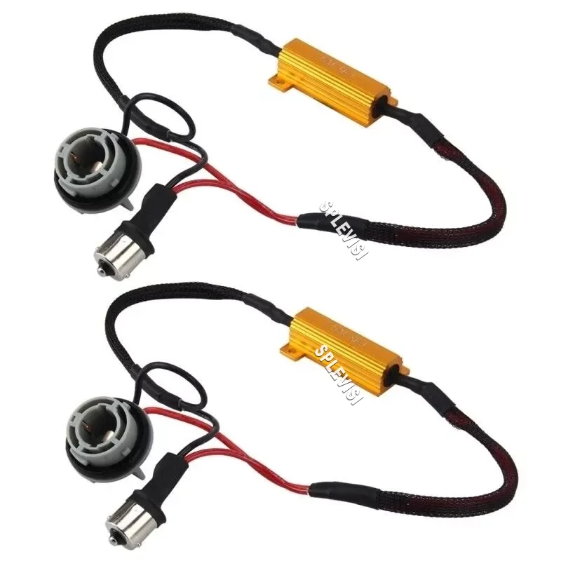 2x 1156 BA15S 7506 50W 6ohm Load Resistor Canbus Fix LED Bulbs Turn Signal Hyper Flashing Anti Flicker Error Code Error Free