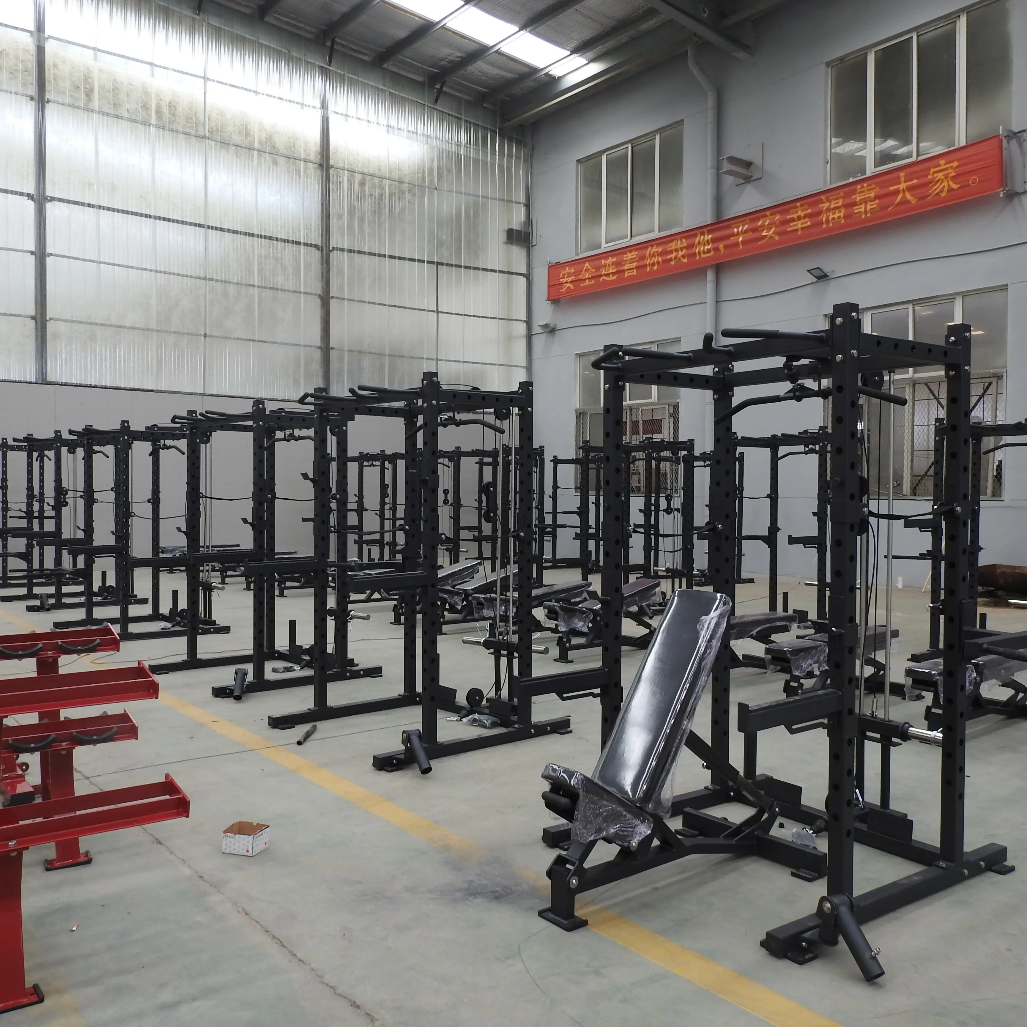 Multi Function Fitness Gym Equipment Home Use Power Half Squat Rack Customized Steel Logo Muscle Power Rack