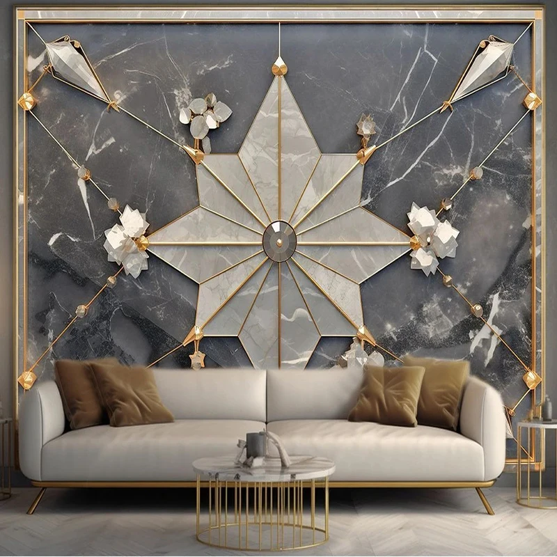 Custom Any Size 3D Mural Wallpaper Modern Fashion Matte Grey Marble Fresco Bedroom TV Background Wall Papel De Parede Tapety