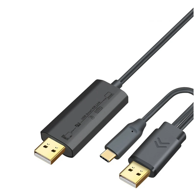 

USB 2.0+Type-C PC To PC Data Transfer Cable Sync Files Share Keyboard&Mouse Net Direct File Transfer Bridge Copy Cable