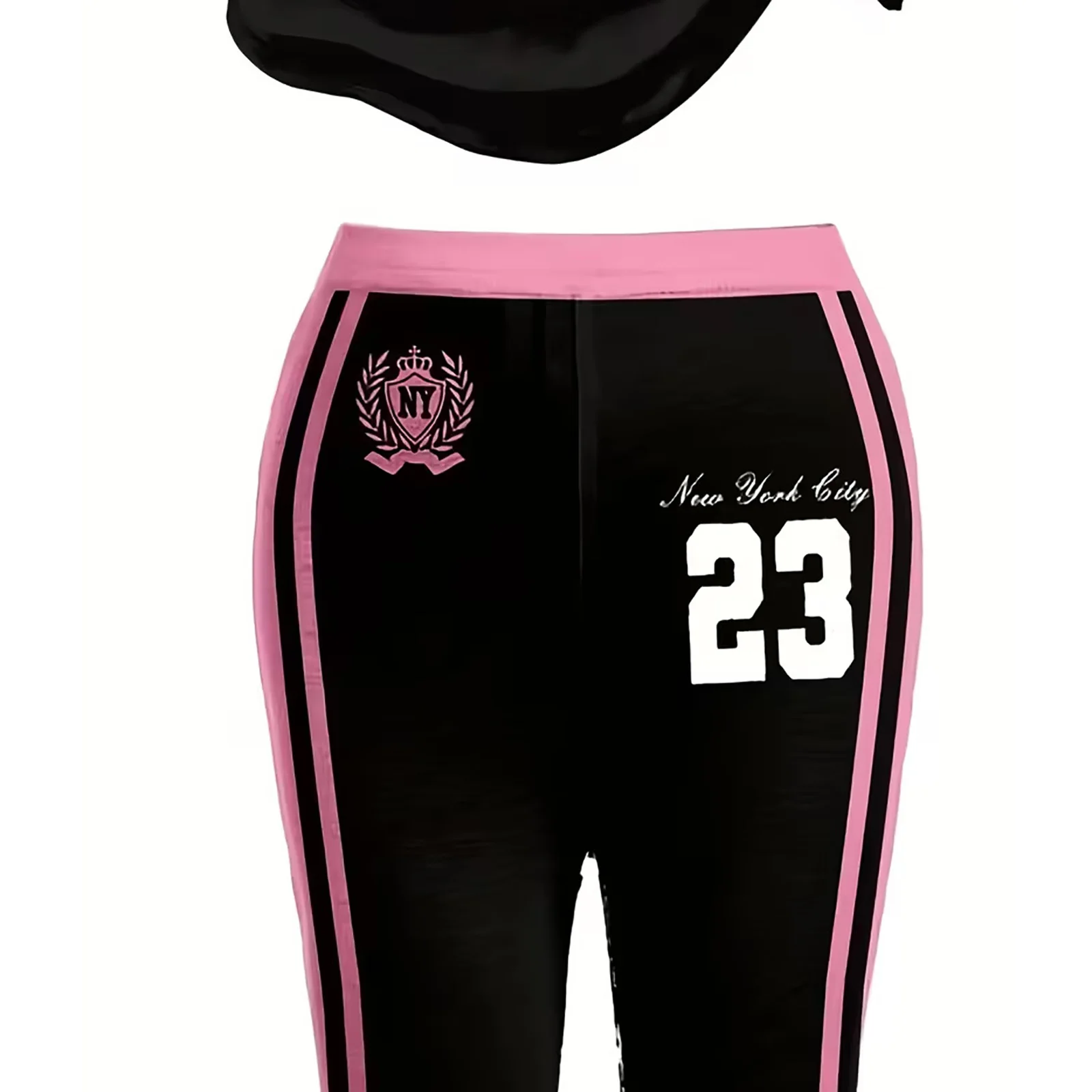 Girls Athletic Set Number Print Short Sleeve Tee and Elastic Waistband Flared Pants Quick Dry Lightweight for Daily Sport