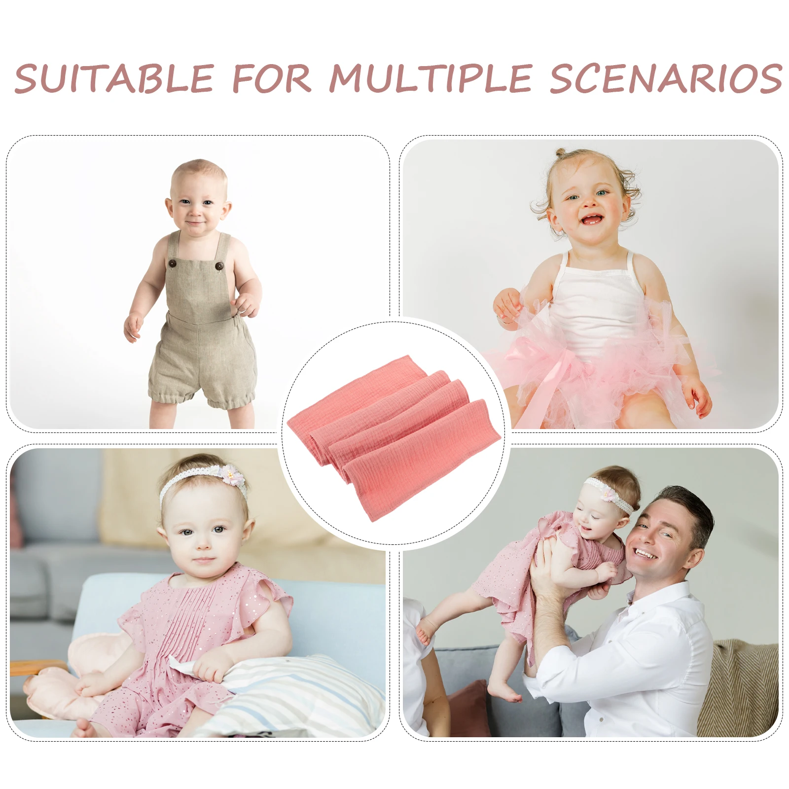 

2 pcs Cotton Baby Burping Cloths Absorbent Washable Reusable Newborn Bib Muslin Burp Cloth for Kids Toddler Travel Walking