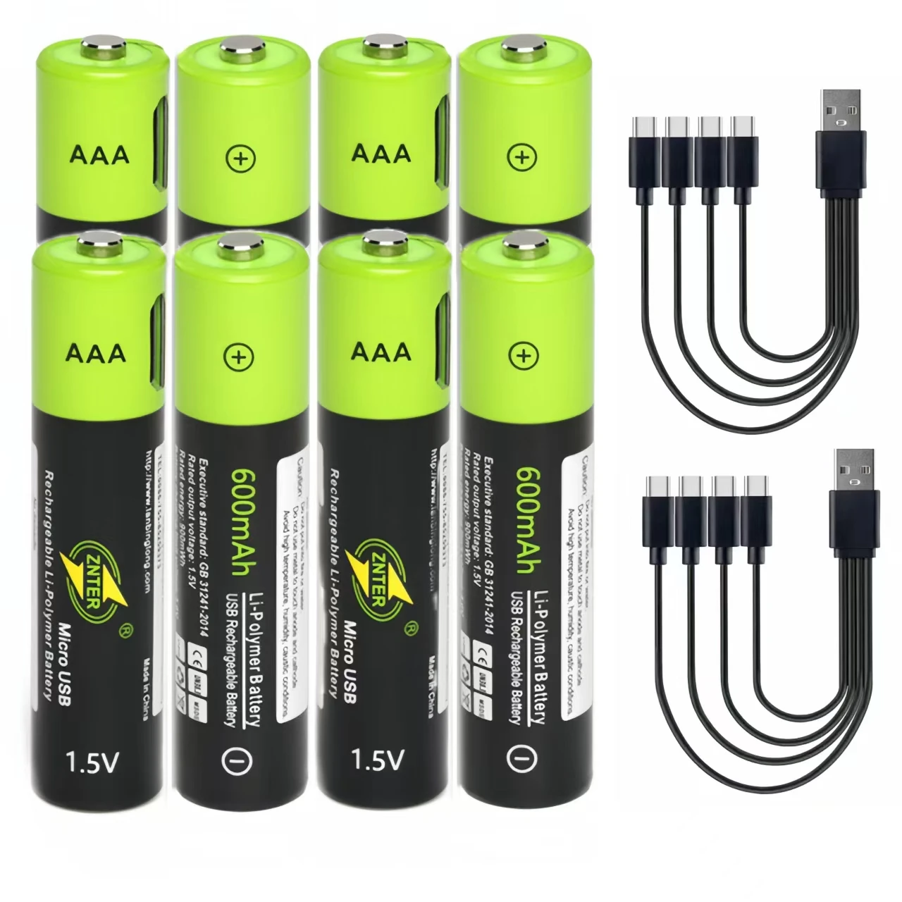 

8 шт./лот AAA аккумуляторная батарея 1,5 В 600 мАч USB литий-полимерная батарея игрушечная клавиатура игровой контроллер специальная литиевая батарея
