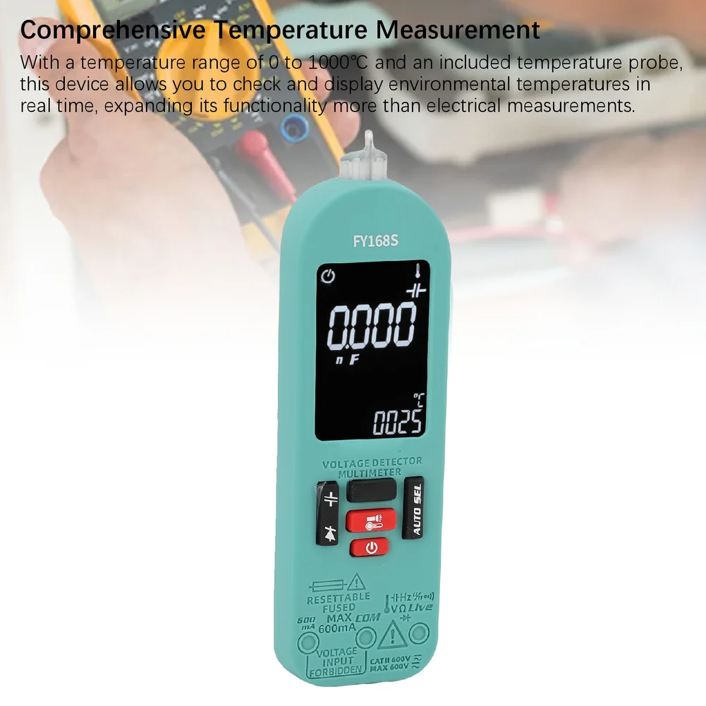 FY168S Digital Multimeter with Auto Burn-Proof Function for Electrical Testing and Circuit Analysis with Type C Charging
