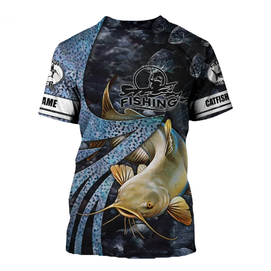 2022 Cool Summer Men t-shirt Catfish Fishing Custom Name 3D Printing Harajuku Short sleeve T shirt Unisex Casual Tee Tops TX232