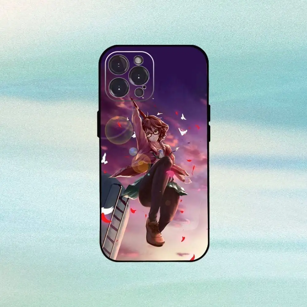 เคสโทรศัพท์ B-Beyond the B-Boundary สำหรับ iPhone 16,15,14,13,12Plus,Pro Max,XS,5G  วัสดุซิลิโคนนิ่ม สีดำ