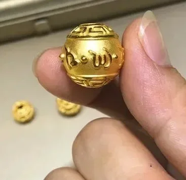 

3d бусины из твердого золота, бусины из чистого золота 24 карата, бусины-буточки из настоящего золота 999 пробы, шарики 6 мм-12 мм