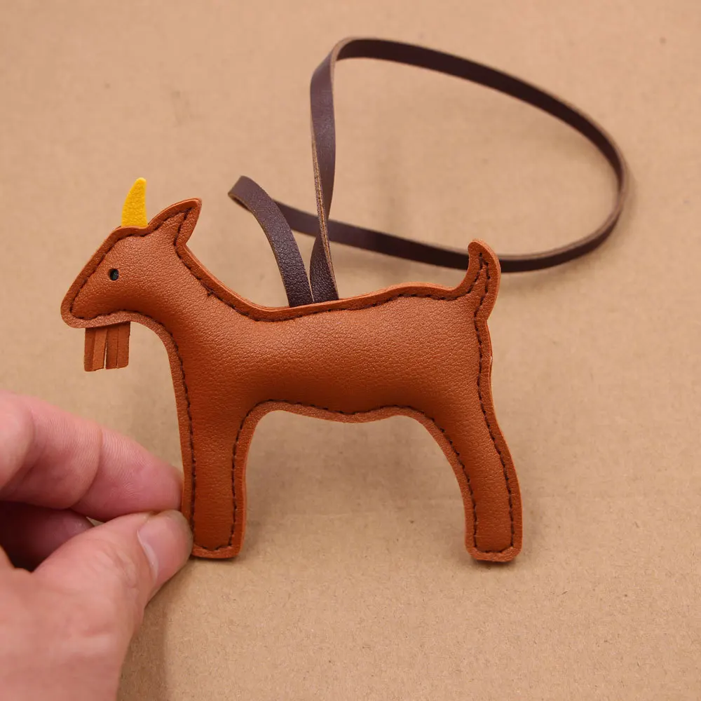 Old Goat Leather Luggage Hanging Pendant Year of The Goat Clothing Accessories Paired with Hanging Ropes Clothing Accessory Lamb