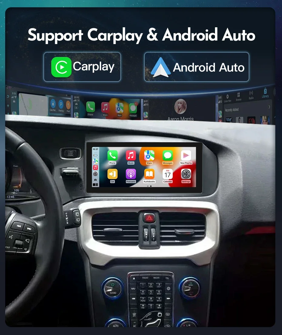 

8.8'' Android 14 CarPlay экран, автомобильная магнитола, GPS-навигация, мультимедийный видеоплеер, стереосистема для Volvo V40 2011-2018, головное устройство (LHD/RHD)
