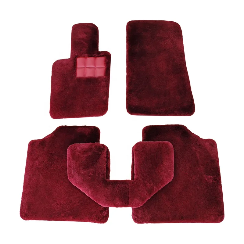Lambswool Sheepskin Floor Mats Car Floor Liners Full Set Car Floor Mats Car Accessories for Bentley Flying Spur