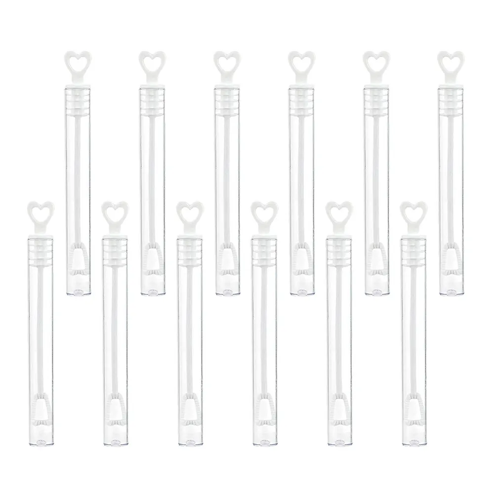 

12Pcs Plastic Bubble Wands Tube Empty Bubble Bottle Washable for Party Wedding Festival Summer Activity Kids Gift