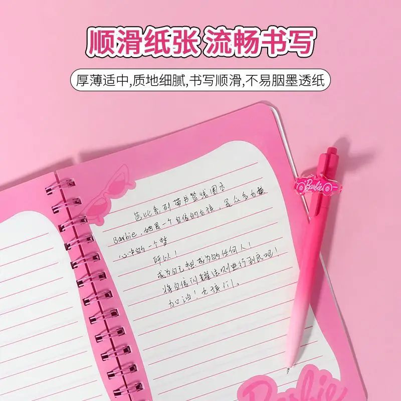 MINISO Barbie series A5 coil book with bookmarks 80 pages of high-looking soft leather lined notepad