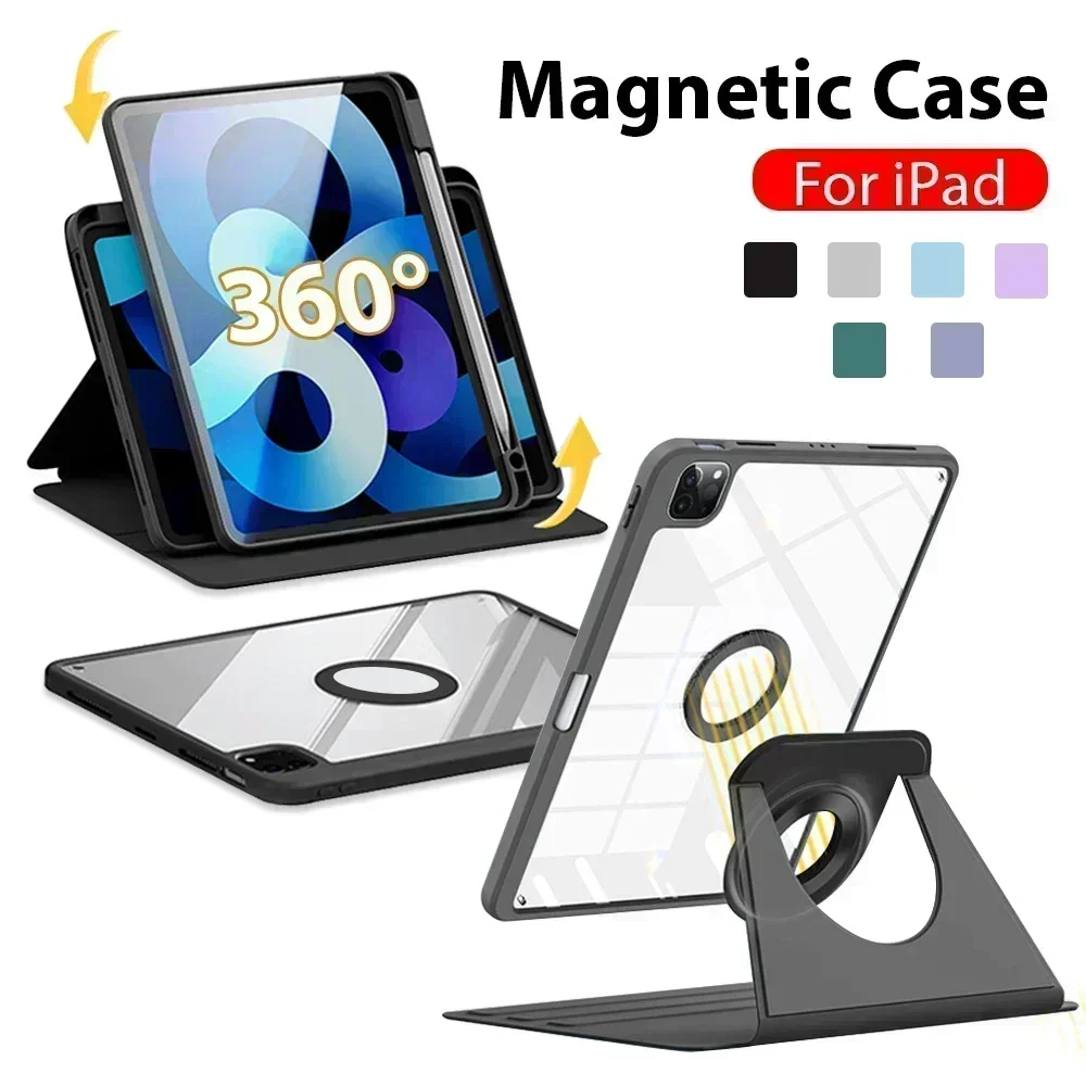 360° Rotation Case For iPad Pro 12.9 6th 11 4th 2022 10th Generation Funda For Ipad Air 5 4 3 7th 8th 9th 10.2 Mini 6 10.5 Cover