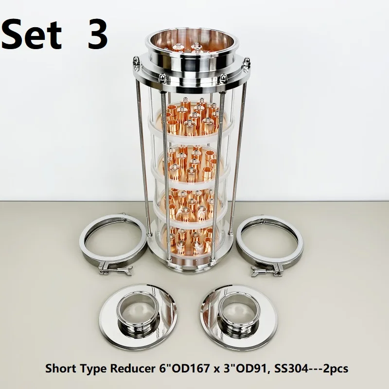 Imagem -04 - Conjuntos de Coluna de Lente de Destilação para Home Brewing Destilação Home Brewing Tri-clamp Sight Glass Union Ss304 164 mm 165 mm Pcs