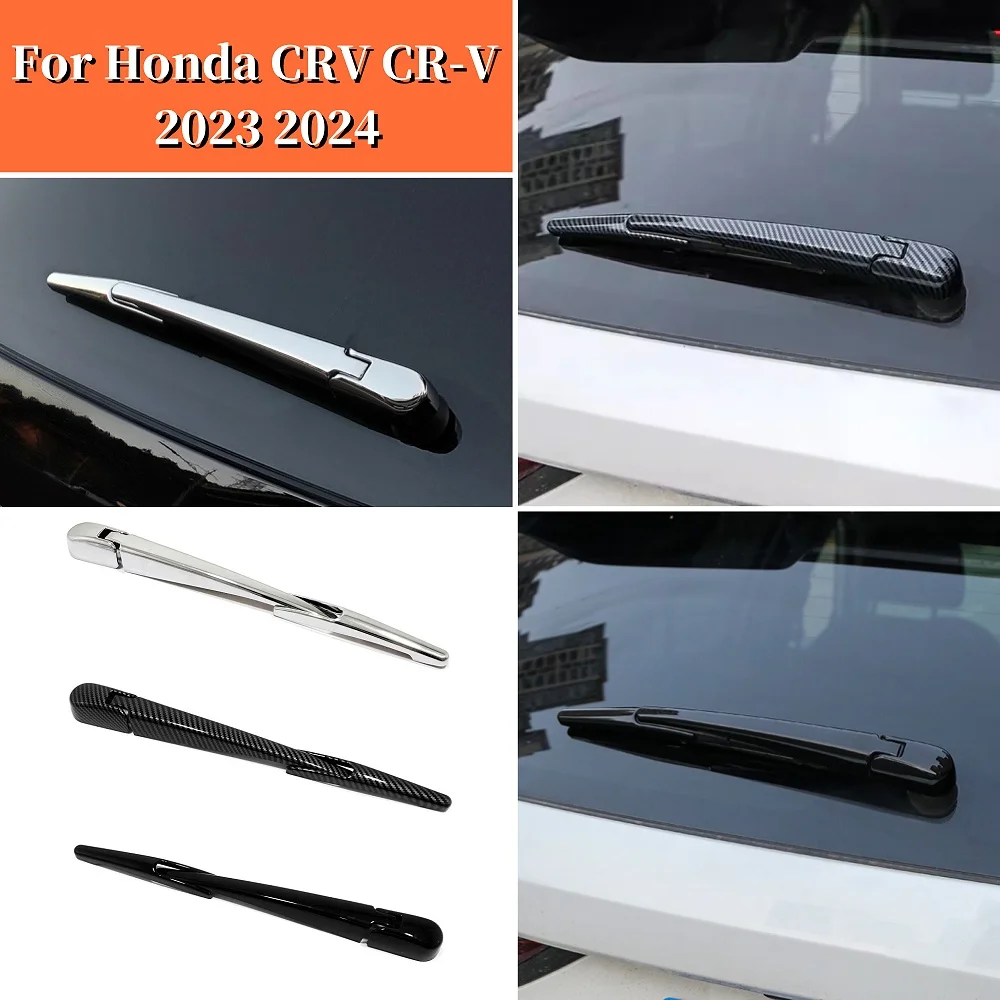 

For Honda CRV CR-V 2023 2024 ABS Chrome Car Styling Accessories Rear Trunk Window Wiper Arm Blade Cover Overlay Nozzle Trim