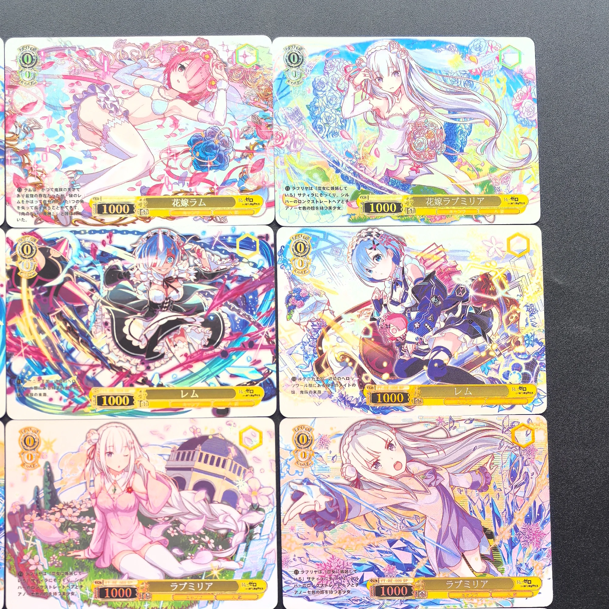 15Pcs/set Diy Self Made Goddess Story Rem Ws Collection Card Refraction Color Flash Hot Stamping Rem Anime Cards Gift Toys