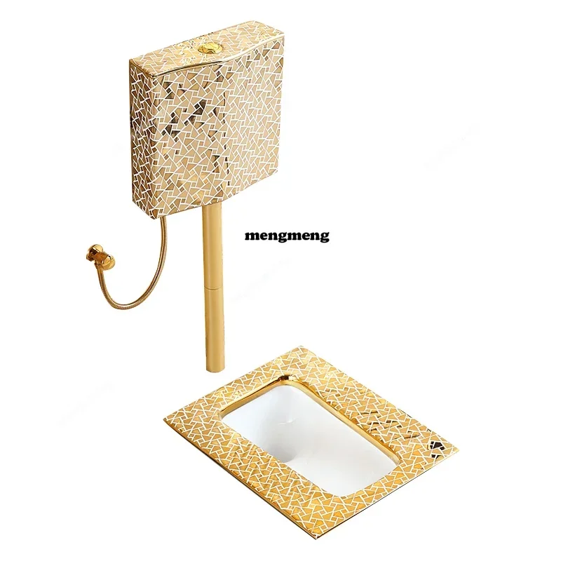 

Z136European-style golden squatting toilet flushing tank set, bathroom urinal toilet deodorant toilet