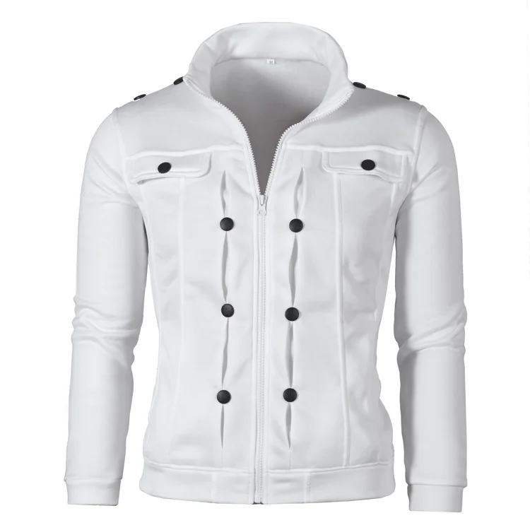 

Мужская толстовка Slim Fit на молнии с воротником-стойкой и пуговицами, большие размеры, из полиэстера