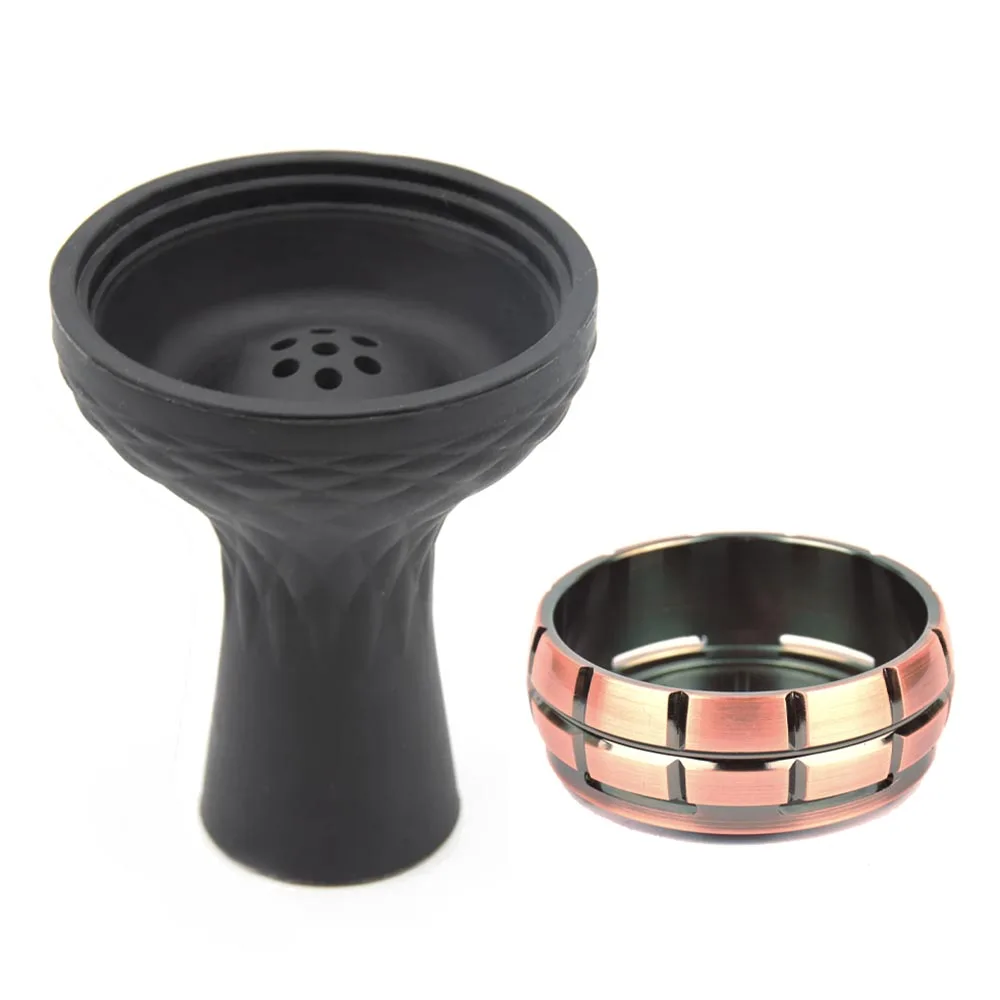 Silicone Hookah Bowls with Charcoal Holder Shisha Head Heat Management System Chicha Narguile Sheesha Accessories