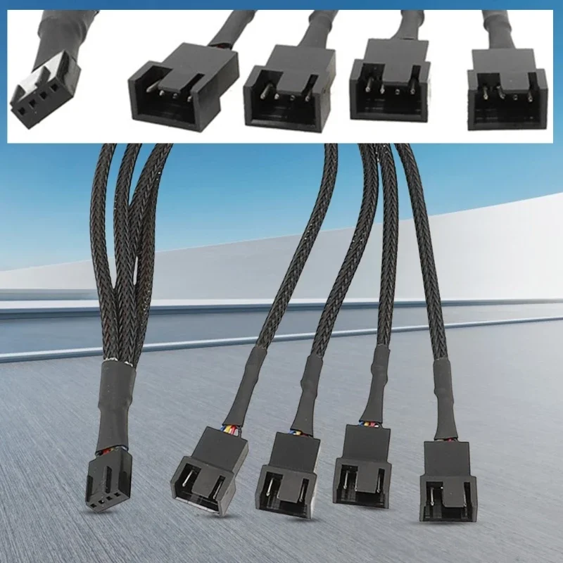 Fan chia bộ chia người hâm mộ PC FAN 4 PWM PWM SHLETLER CLAB CASE CASE STROTTER Tiêu đề bộ chia cho máy tính Trình tách quạt 3/4