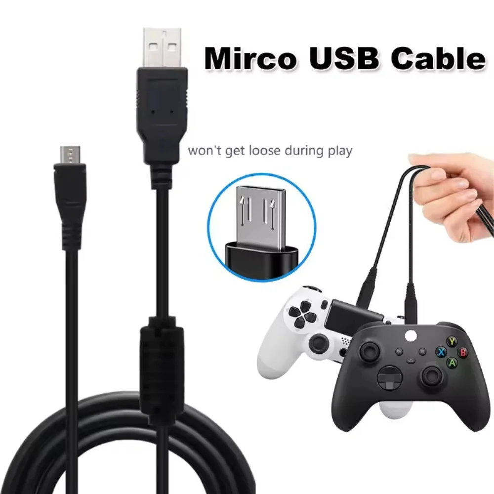 1.8/3M Charging Data Cable For PS4 Controller USB Charger Cable For XBOX S X Gampad Joystick Handle Replacement Cable Power Line