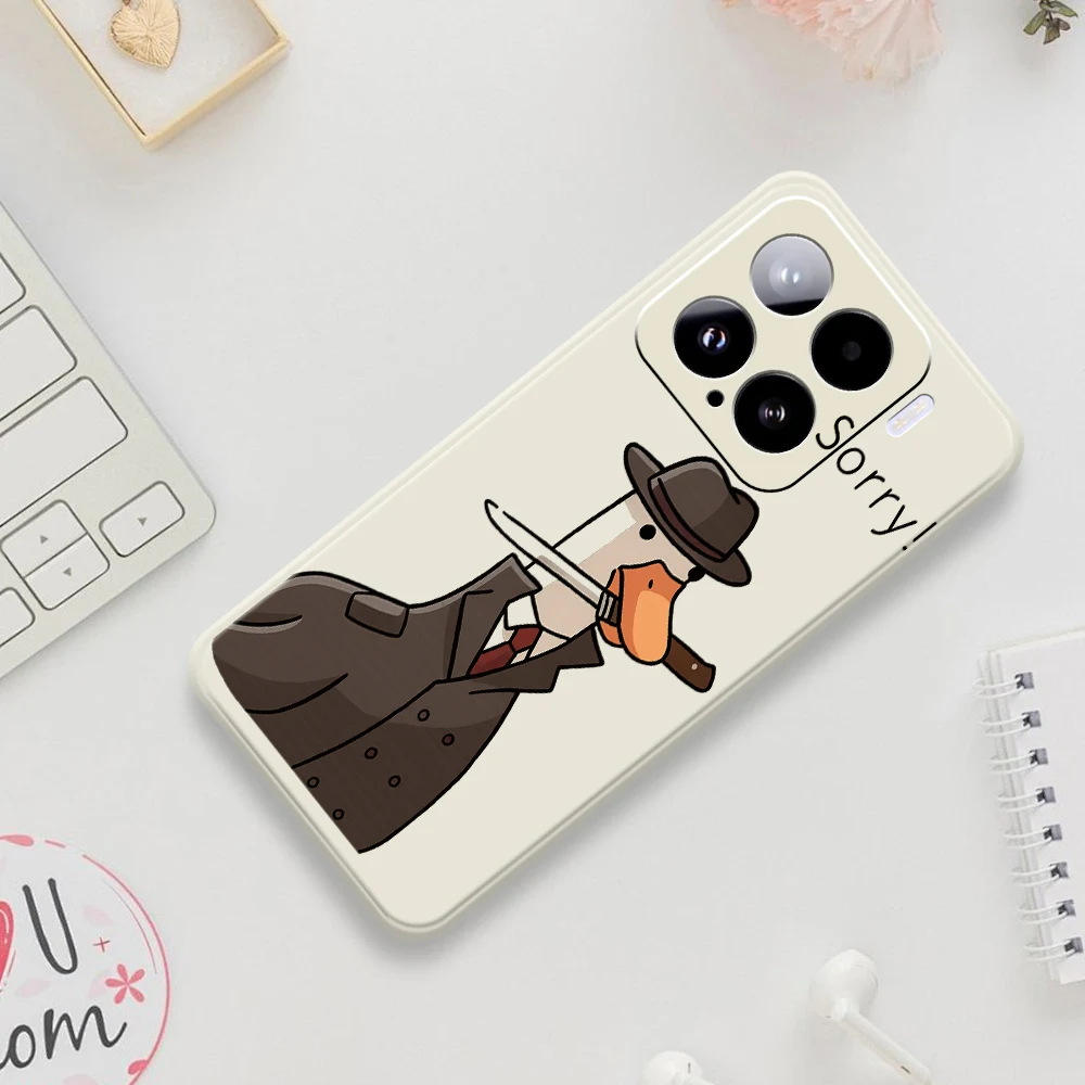 오리 탐정 스타일 전화 케이스 샤오미 미 15 울트라 미 14T 13T 11T 프로 커버 샤오미 미 13T 프로 미 11T 프로 실리콘 케이스