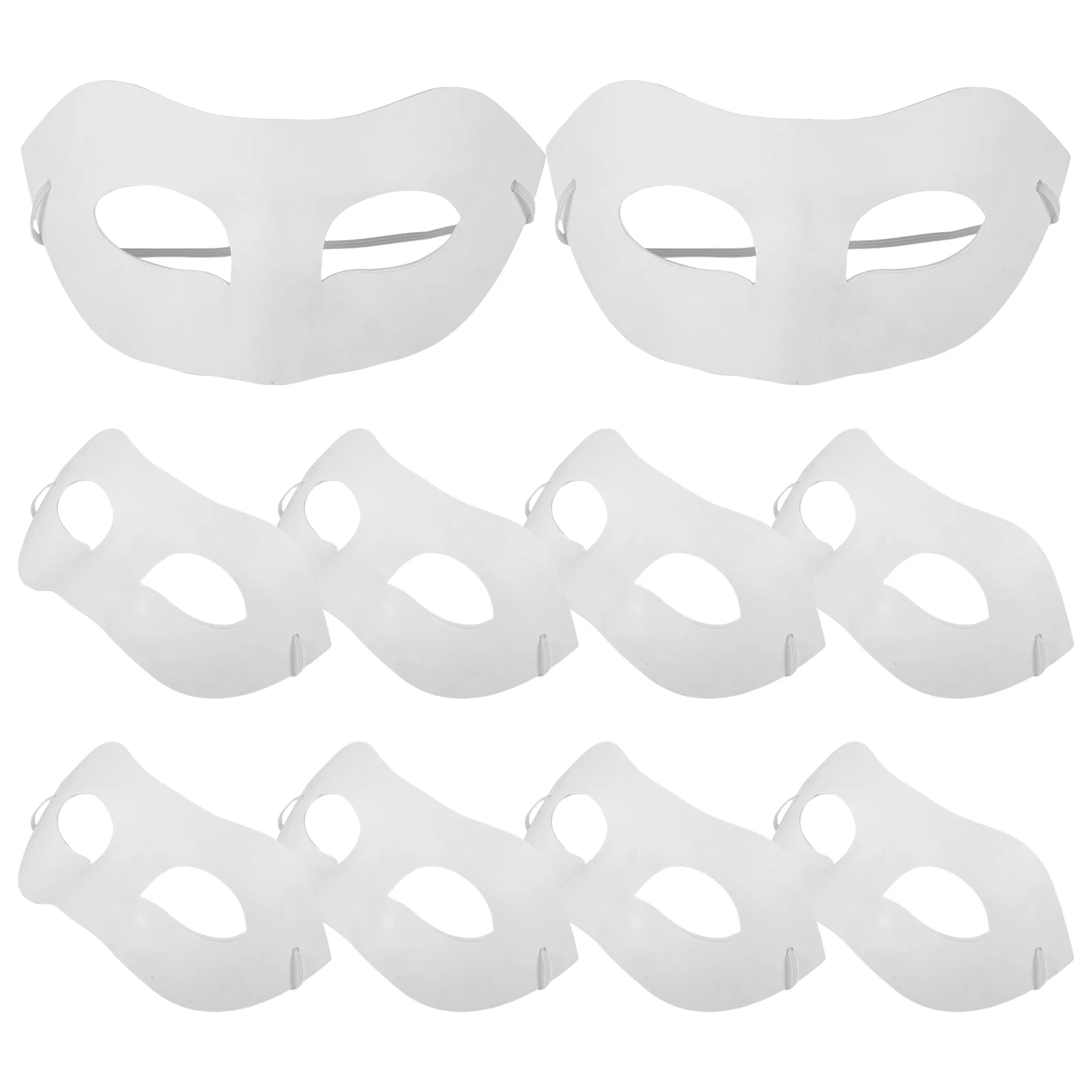 10 Pcs DIY Hand Painted Mask White Half Face Blank Masks to Decorate Adult Paper Lovers