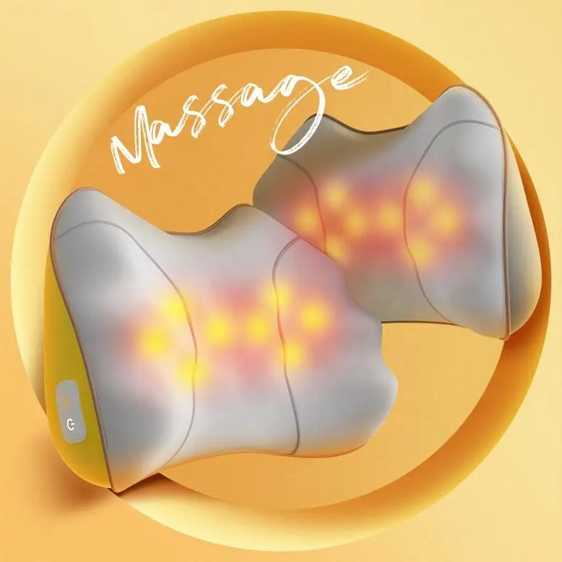 waist heated massage pillow cushion relief pain shiatsu neck and back massager