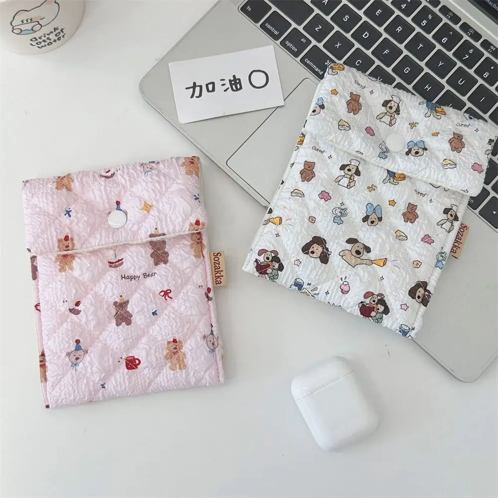 

Cartoon Sanitary Napkins Storage Bag Lightweight Protective Case Mini Cosmetic Bag Rabbit Coin Pouch Lipstick Makeup Organizer