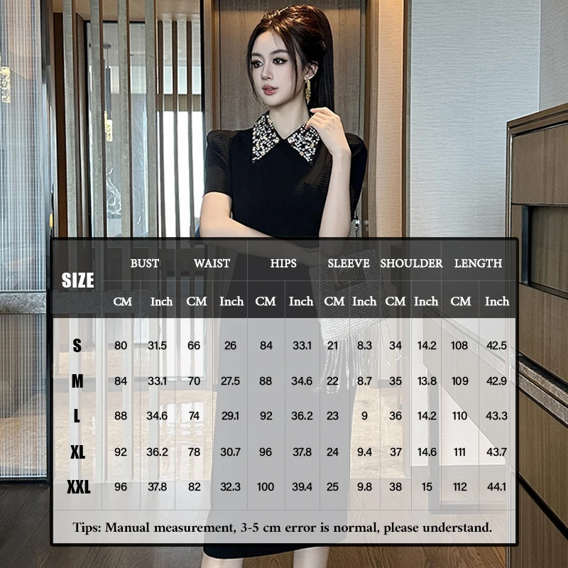 Vestido A-Leibniz para mujer, vestido ajustado con cuello doblado negro, vestido Formal de noche para fiesta, vestido de banquete de boda 65348