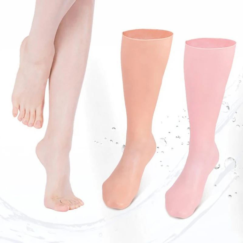 1 Pair Feet Care Socks Moisturizing Silicone Gel Socks Foot Skin Care Protectors Anti Cracking Spa Home Use