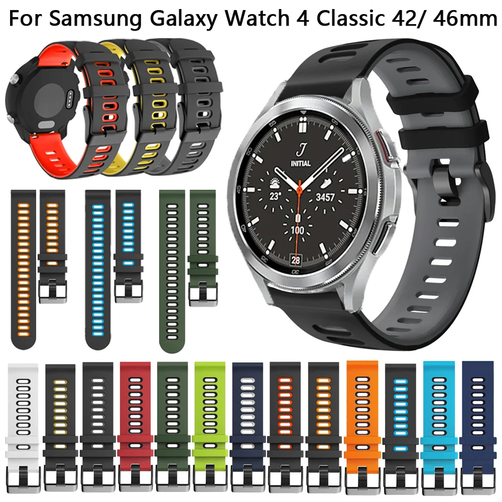 

20mm Silicone Band Bracelet For Samsung Galaxy Watch 4 40 44mm Classic 46mm 42mm Wrist Straps For Samsung Galaxy Watch Active 2