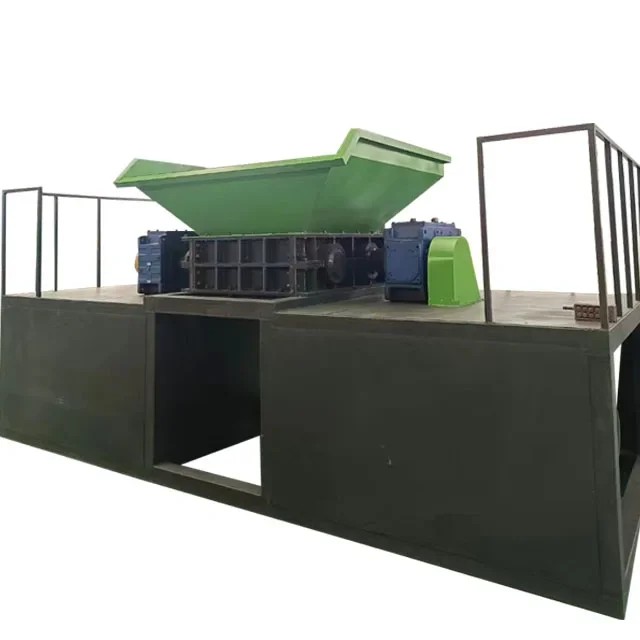 Multifunctional industrial biaxial rubber block shredder Textile mill scrap plastic film Pet bottle board shredder