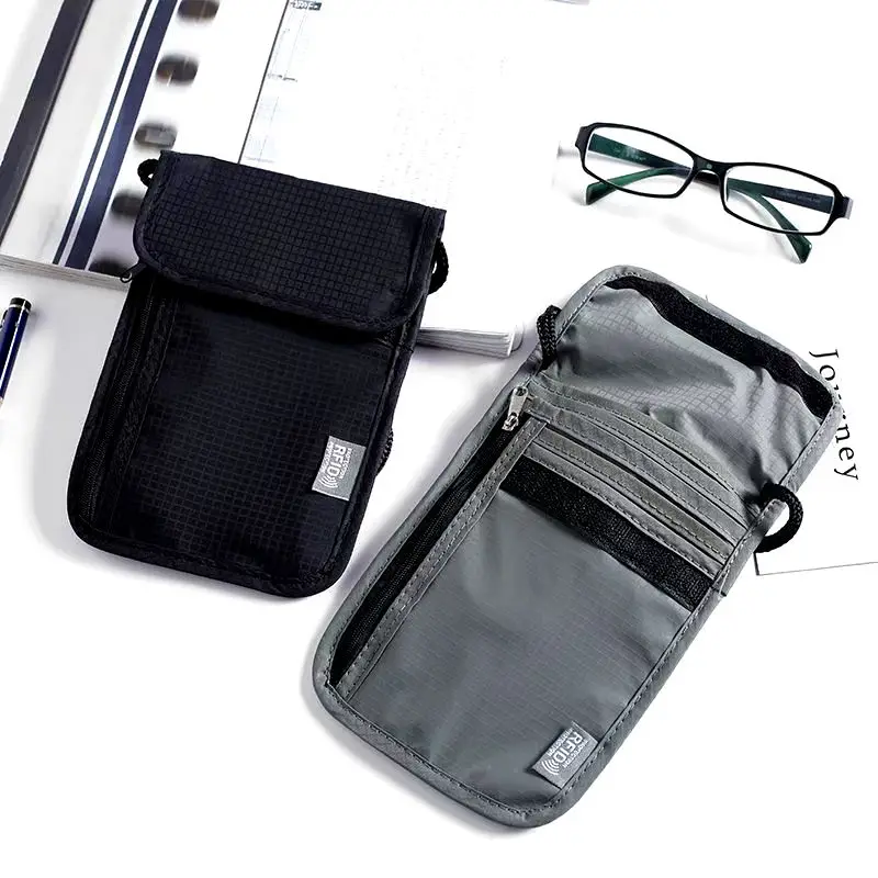 

Waterproof RFID Nylon Storage Bag, Travel Document Card Passport Bag, Neck Wallet, Money Document Card, Passport Pouch, 1 Pc