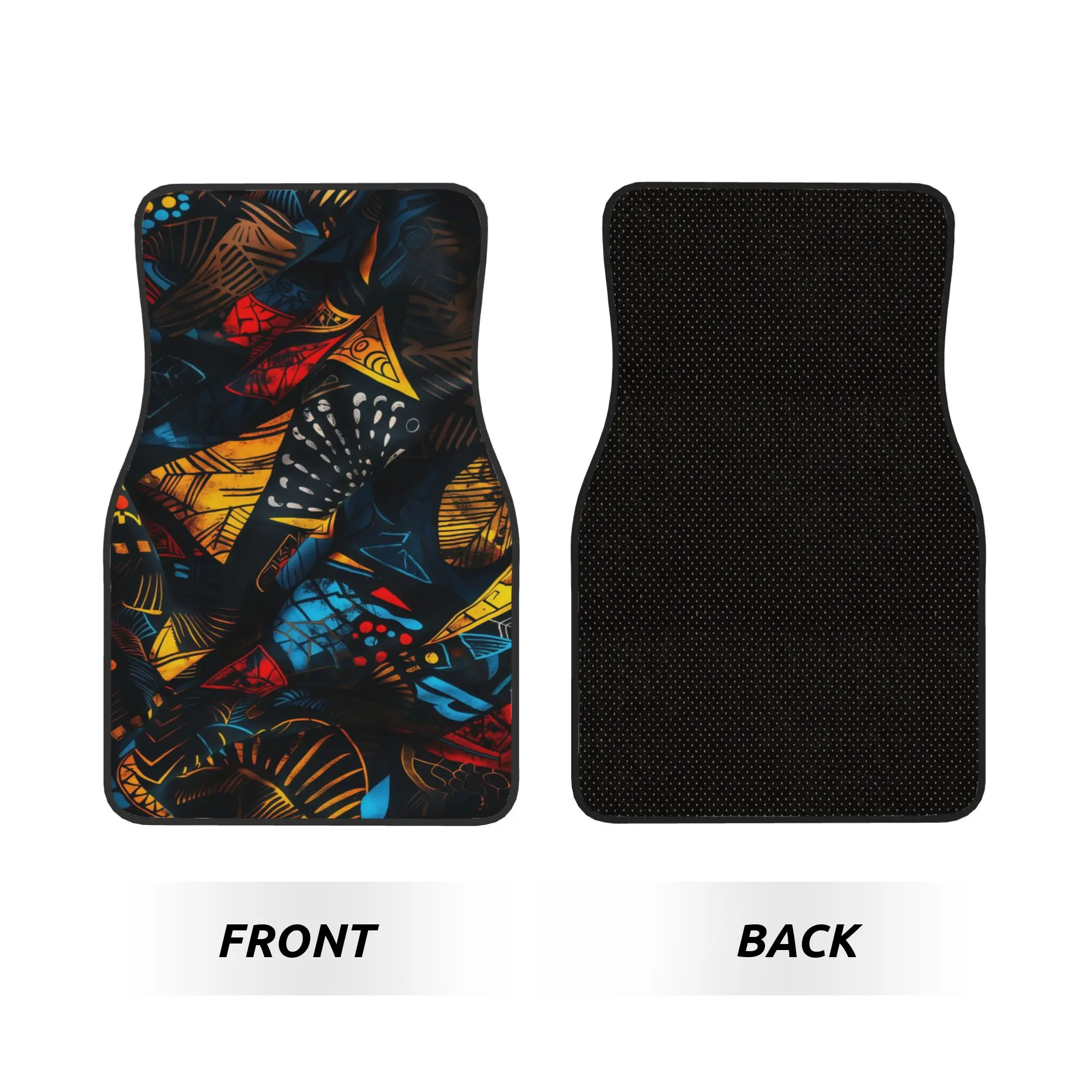 4pcs Car Floor Mats With Exquisite Bohemian Style Design, Perfectly Designed Patterns, Suitable For Cars, Trucks, And SUVs, Dur