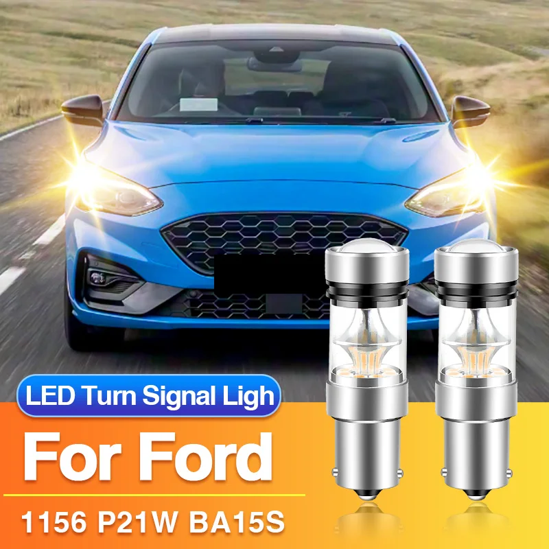 

2PCS 1156 P21W LED Turn Signal Light BA15S Blub for Ford Focus 2/Focus3/Focus 4 2005-2021, Yellow Indicator Lamp Canbus No Error