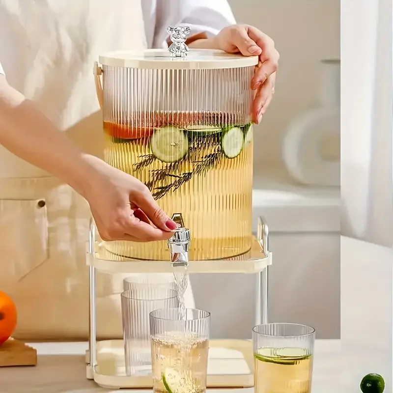 

New luxury cold water bottle kettle with faucet Japanese large-capacity household fruit tea drinks cold water bucket picnic set