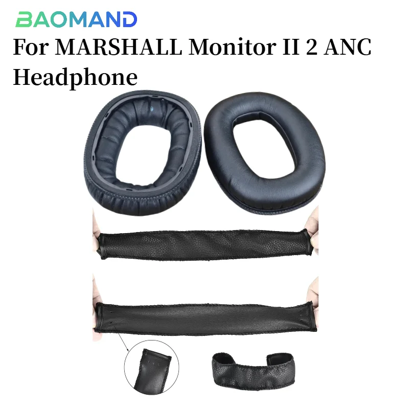 

Soft Foam Protein Leather Headphone Earpads Ear Pads Compatible For MARSHALL Monitor II 2 ANC Headset Earmuff Earphone Sleeve