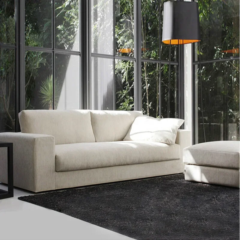 Corner fabric sofa combination Modern simple large, medium and small apartment latex sofa removable and washable
