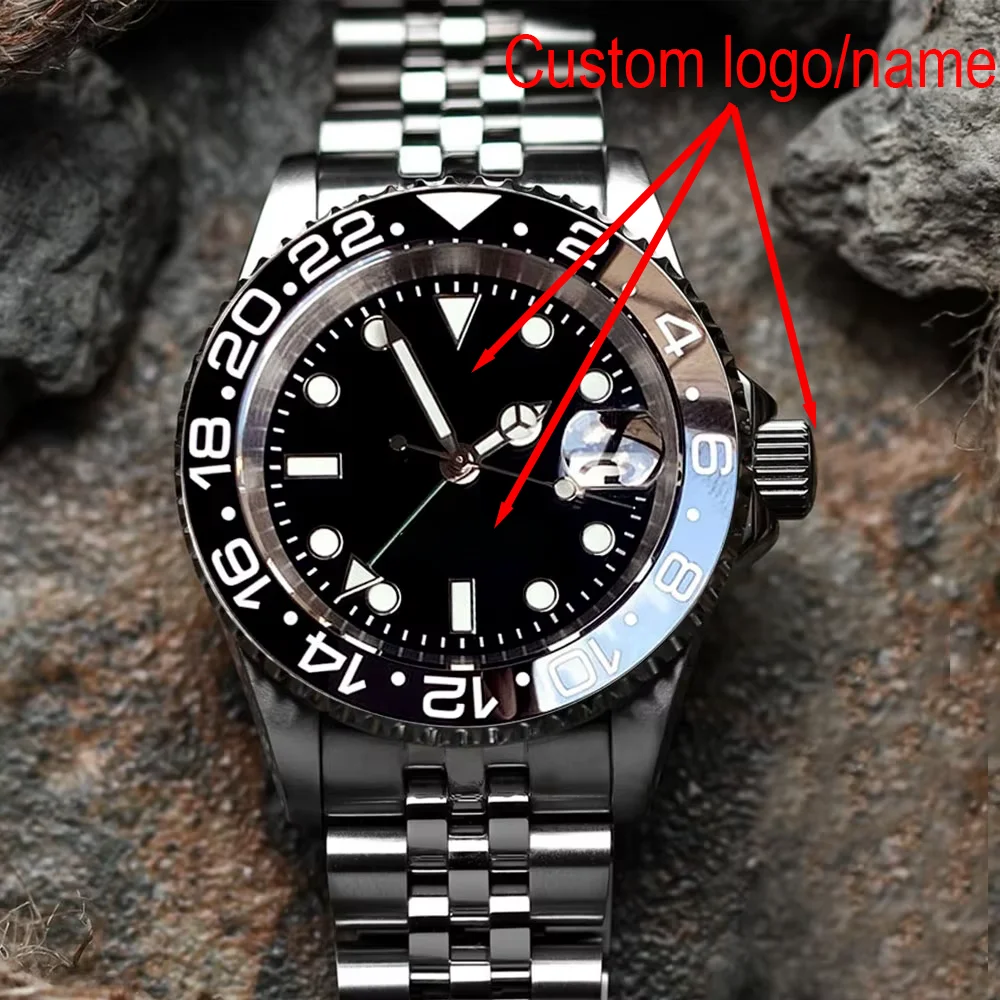 Custom Sapphire Glass Automatic Mechanical Watch as Gift Custom Links