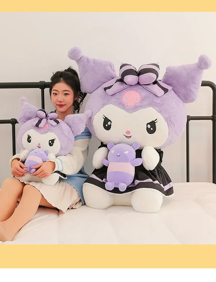 Peluche Melody Butter Kuromi pour filles, oreiller de dessin animé mignon, lit de couchage Sanurgente, cadeau pour meilleur ami, 35 cm, 60cm