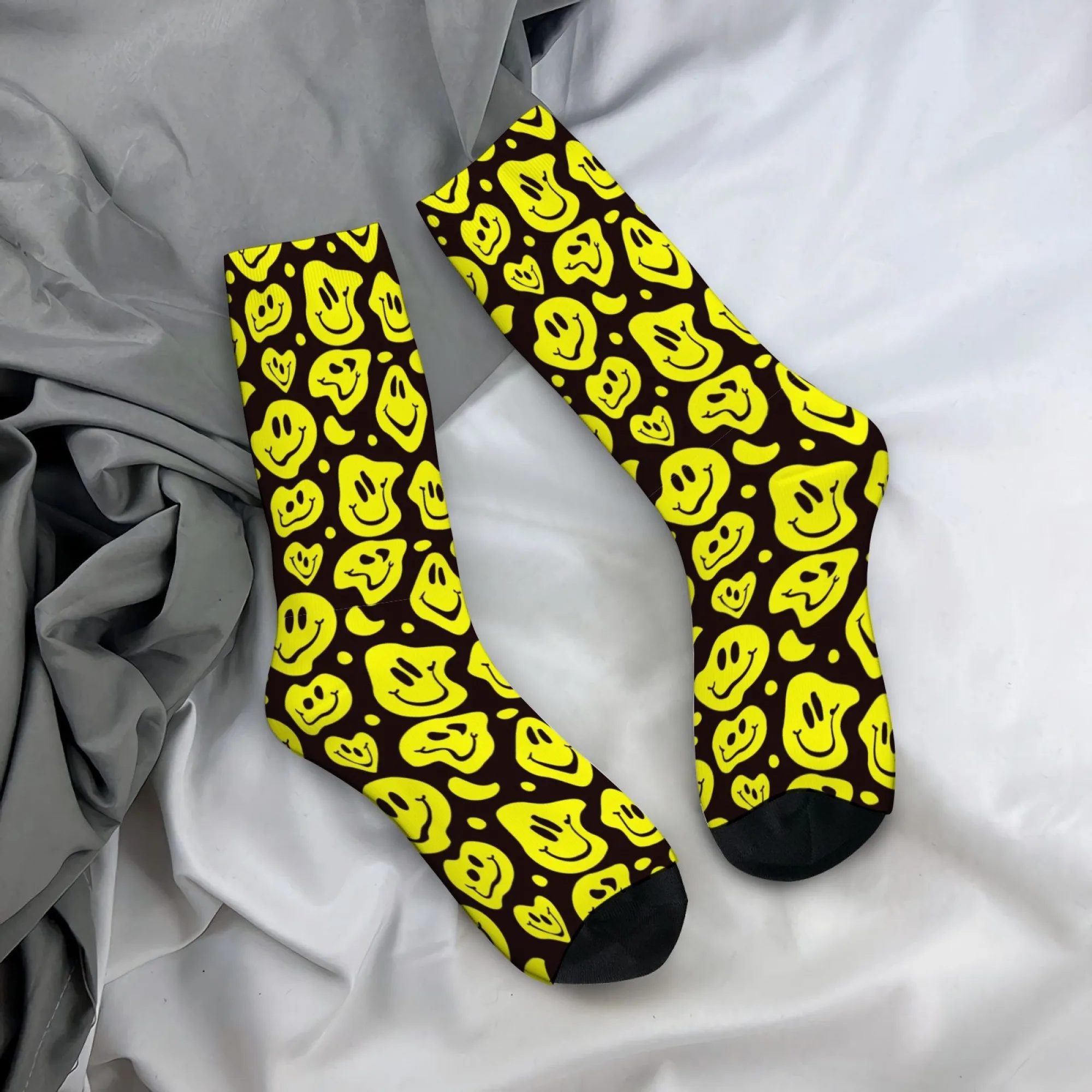 

Twisted Smile Expression Socks Comfortable Breathable Men's Socks Novelty Funny Happy Socks Outdoor Casual Sports Fashion Socks