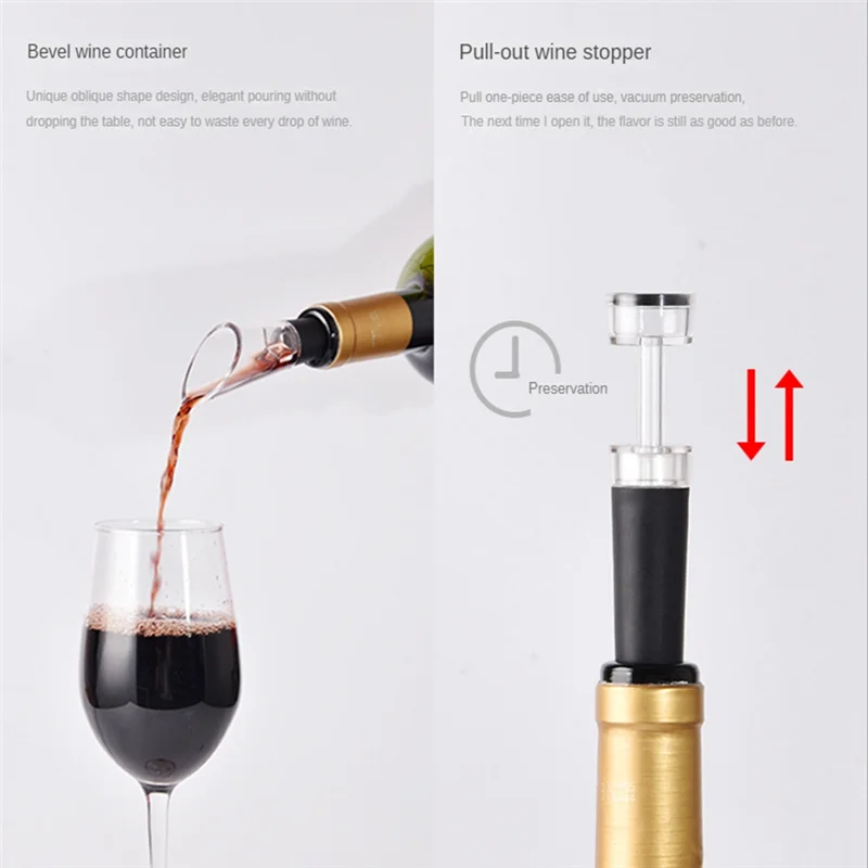 HIWS 4-In-1 Wine Bottles Opener Electric Wine Opener Rechargeable Corkscrew with Foil Cutter Vacuum Stopper and Wine Pourer