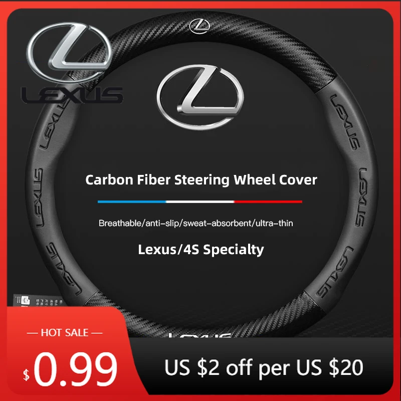 

Interior Stickers 3D Car Racing Steering Wheel Cover Anti Slip Protection Casing For Lexus FSPORT LBX NX RX 350h 450h ES UX 300e