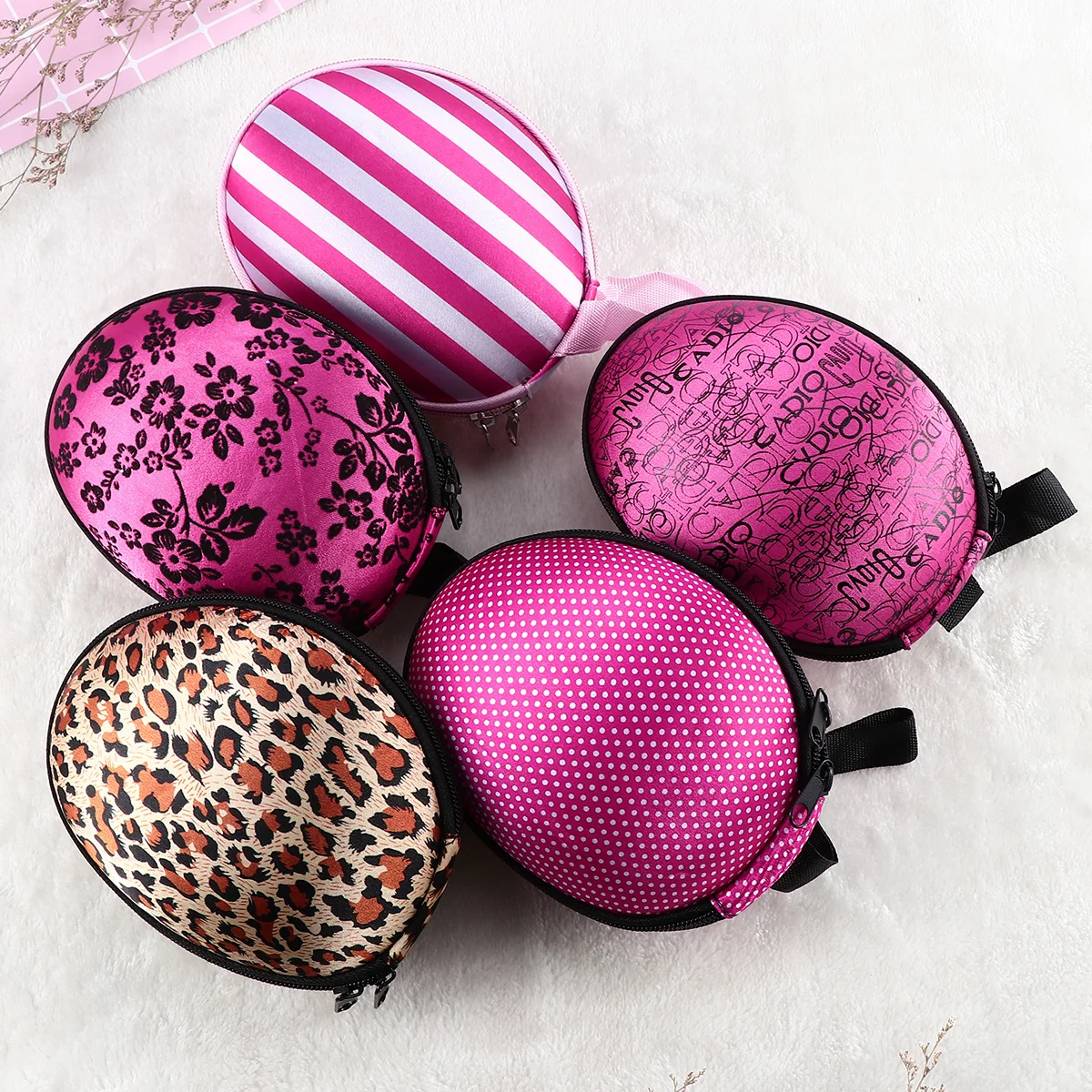 

Invisible Waterproof For Lingerie Women Printed Lingerie Organizer Zippered Travel Case Storage Pouch Bra Case