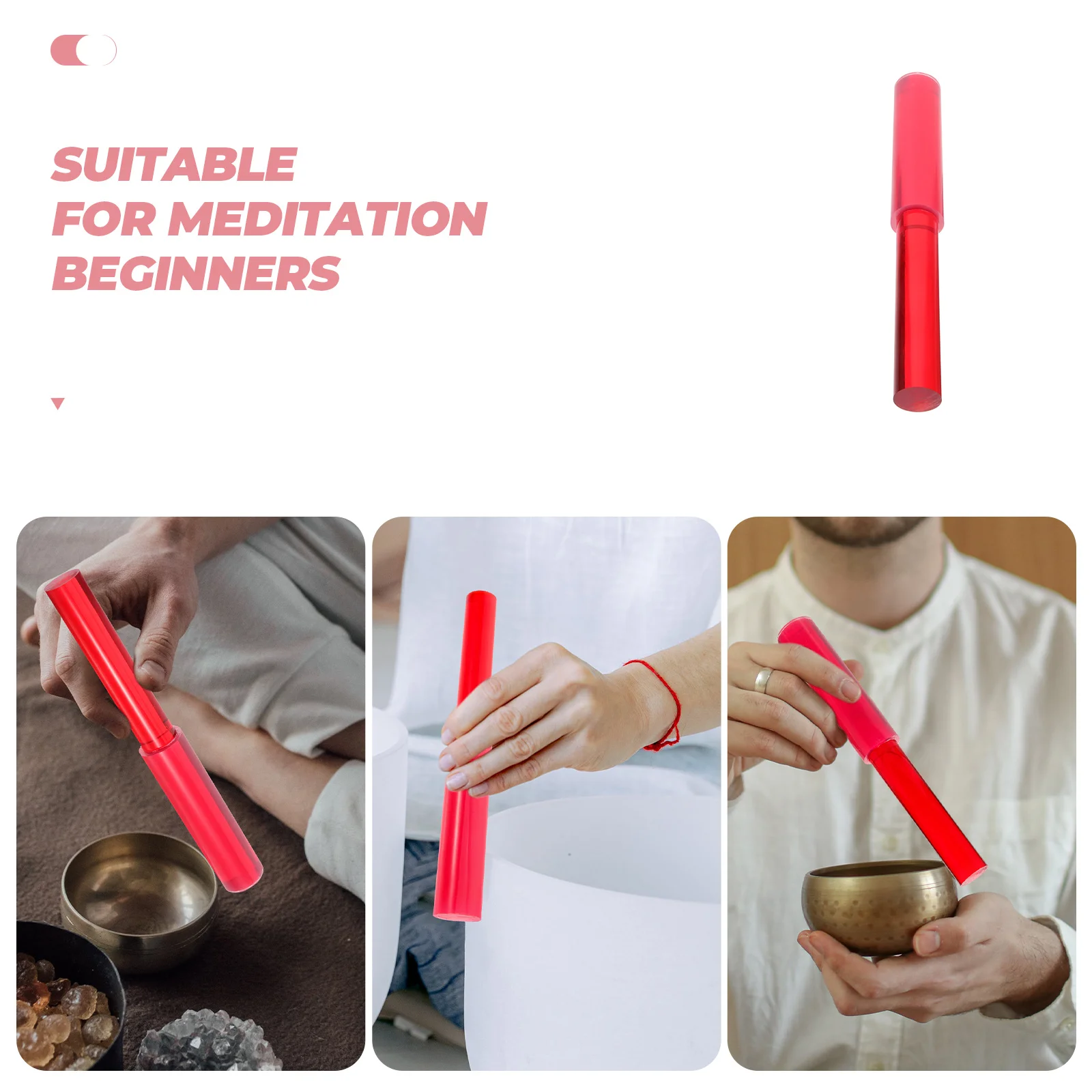 

Crystal Bowl Mallet Red Acrylic Rubber Striker For Singing Bowl Music Instrument Sound Therapy Accessories Studio Concert Use