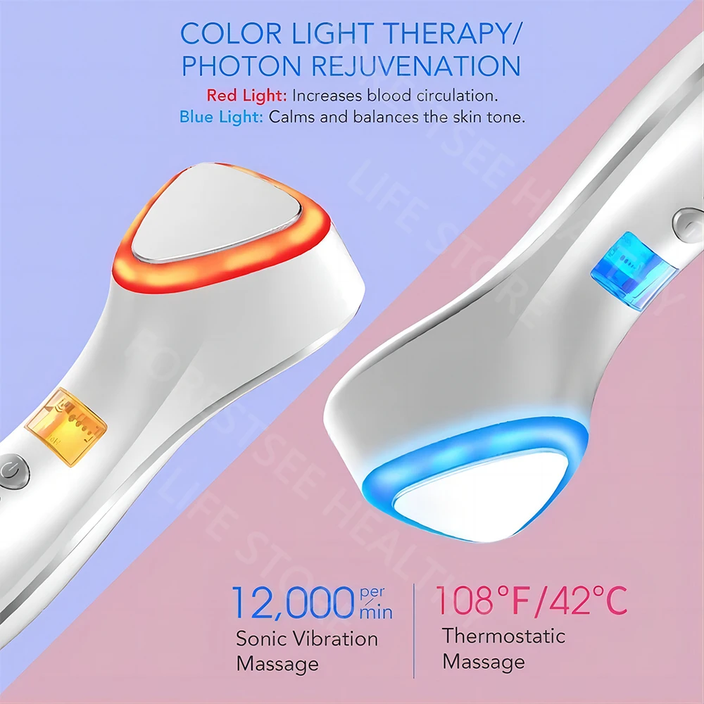 Hot Cold Face Skin Care Massager Ultrasonic Cryotherapy Skin Rejuvenation Face Lifting Beauty Massage Machine For Skin Beauty