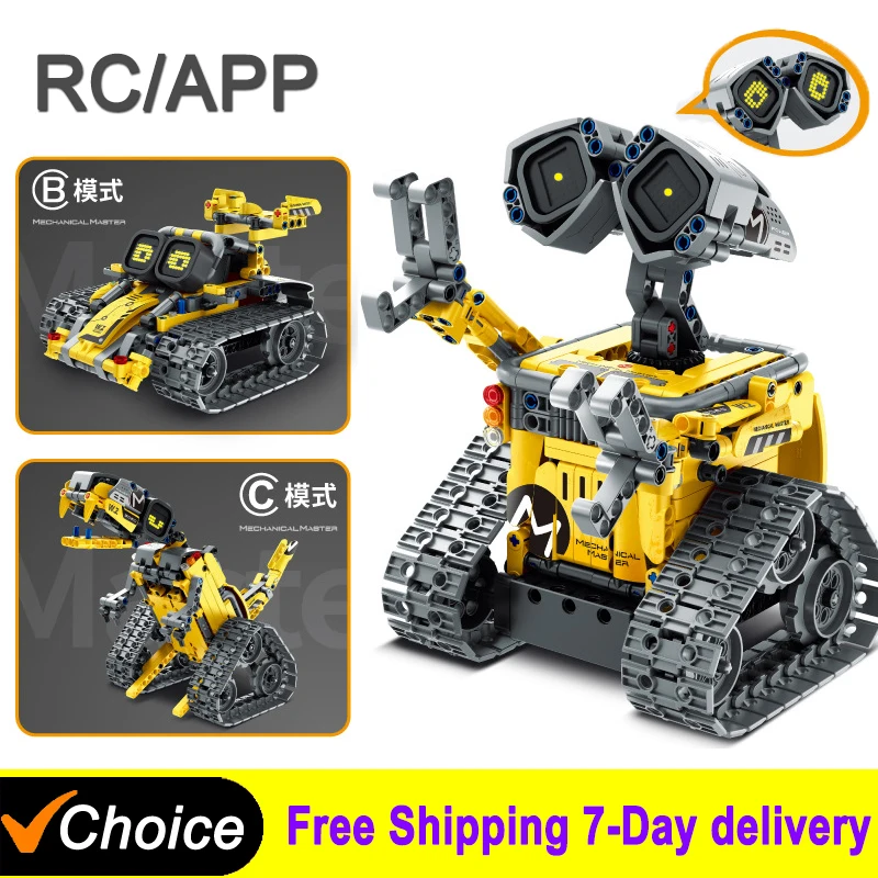 NEW 3in1 Creative LED Robot Wall·e High-tech App Rc Robot Functions DIY Educational Building Block Model For Children Toys Gifts