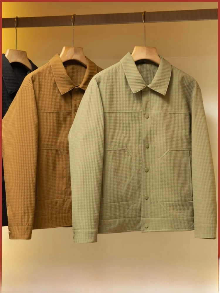 

Текстурная ткань, мужская повседневная куртка с воротником, осенняя ветрозащитная водонепроницаемая верхняя одежда с рисунком кукурузы Faion Urban Sle